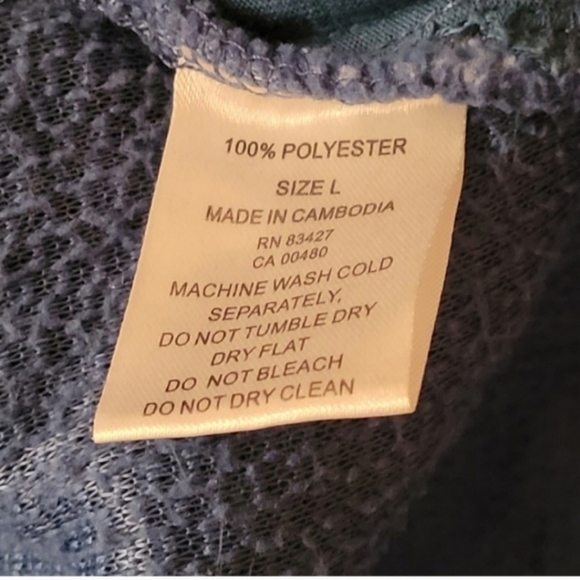 LIVE OAK BRAND Fleece Sherpa Blue Pullover Size Large - Picture 5 of 5